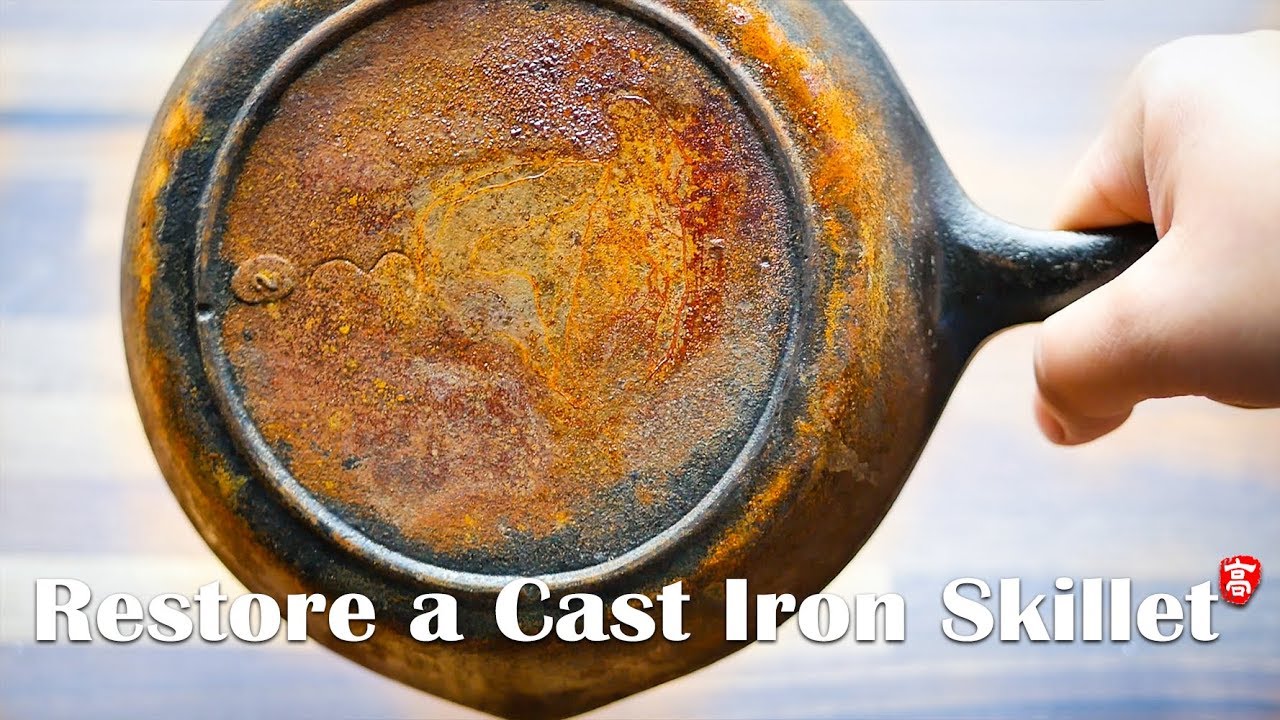 Restore a Rusty Cast Iron Skillet YouTube