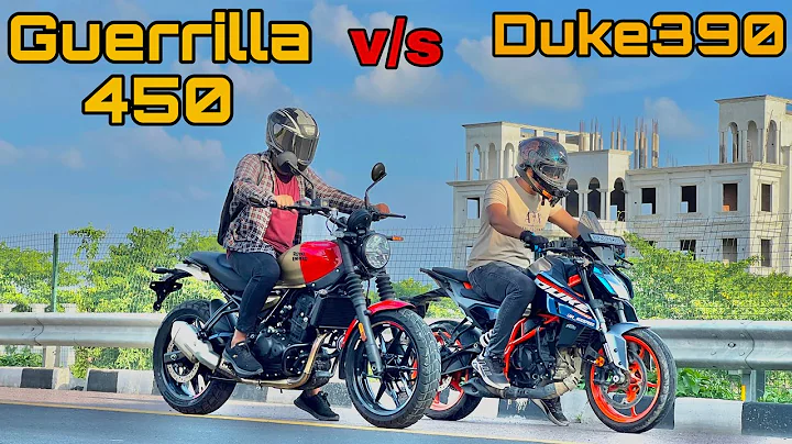 Royal enfield Guerrilla 450 vs KTM Duke390 Drag race Most shocking results #duke #ktm #royalenfield