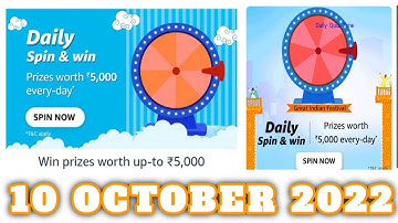 Amazon Funzone Daily Spin and Win Quiz Answers Today |10 October 2022 | Daily Quiz Time