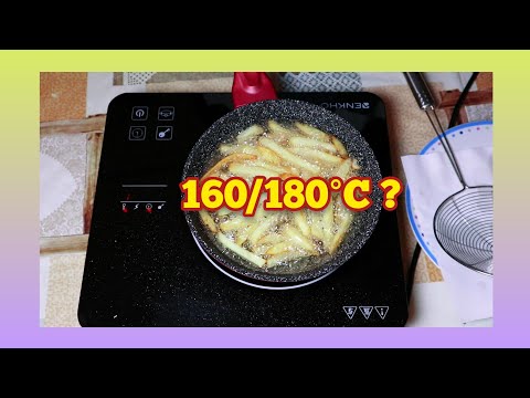 Perfect fries with a little oil in a pan on an induction plate