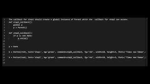 Unable to call child function via tkinter button in python[SOLUTION]