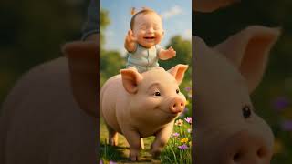 Ai Cute Baby and pig animation Cartoon #ai #funny #animatedcartoon