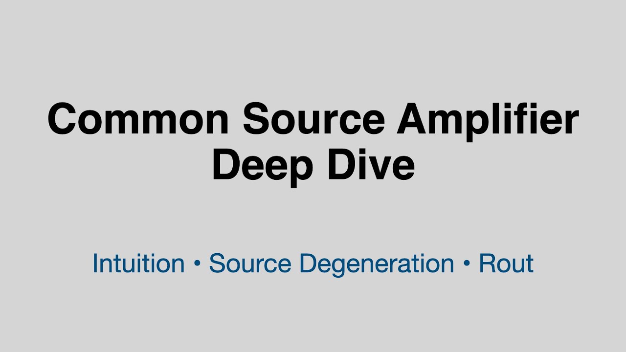 Common Source Amplifier with Source Degeneration | Gain, Output ...