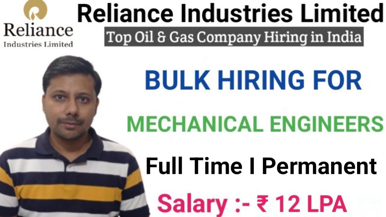Reliance Industries Ltd Recruitment 2024 I Mechanical Engineering Jobs