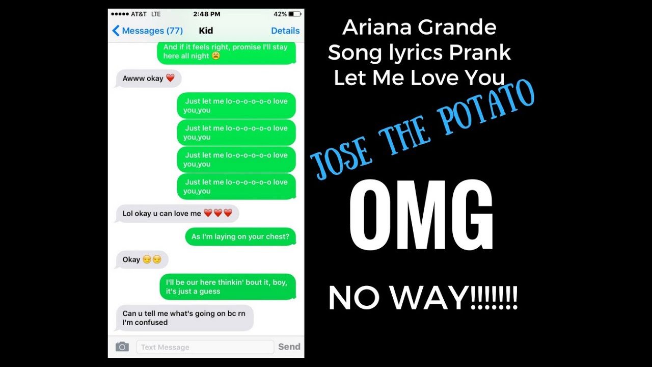 Song Lyrics Prank Ariana Grande Let Me Love You  YouTube