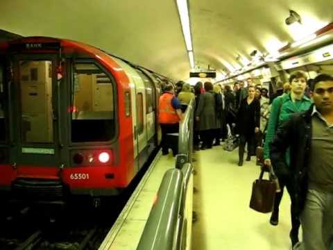 Train Reverse Waterloo & City train reversing at Bank station - YouTube