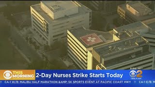 Hundreds Of USC Hospital Nurses Begin 2-Day Strike