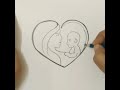 Mother's love and baby drawing#pencil art#shorts