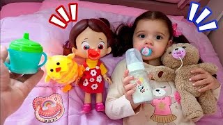 NİLOYA VE ASEL TEKRAR BEBEK OLDU EMZİK BİBERON İSTEDİLER | BEBEK BAKMA VİDEOLARI