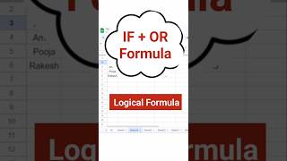 IF + OR Formula in Google Sheets | Multiple Conditions | Sheets Tips Hindi #shorts