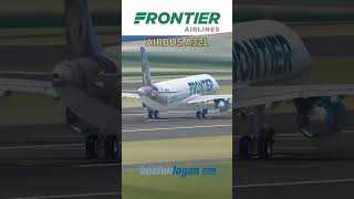 Frontier Airlines Airbus A321 Butter Landing at Boston Logan Airport in Infinite Flight