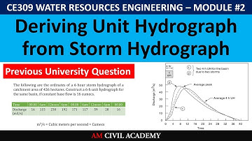 WRE M2 - Preparation of Unit Hydrograph from given Storm Hydrograph - Previous year question