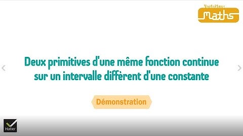 Maths Tle : 2 primitives d