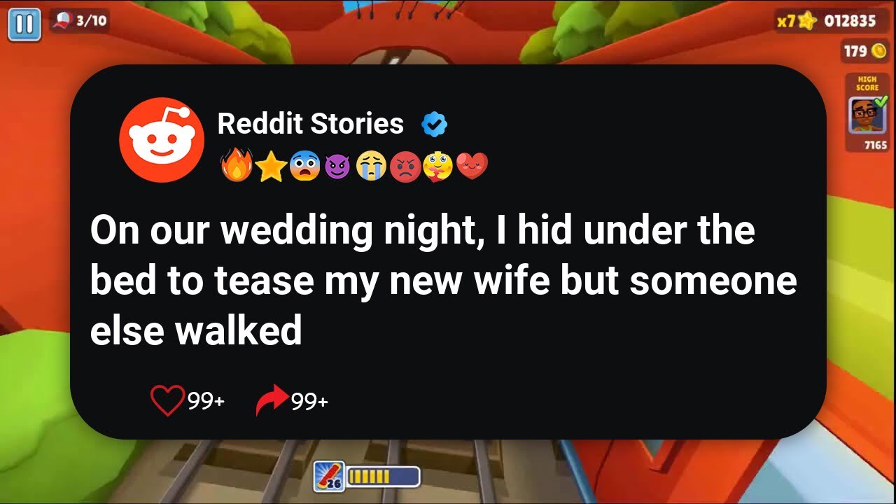 On our wedding night, I hid under the bed to tease my new wife but someone else walked #reddit 