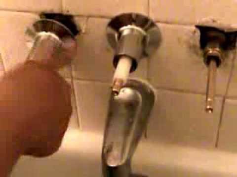 How To Fix Repair Leaky Leaking Bath Shower Faucet With Teflon Tape On Faucet Seat