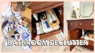 *NEW* BATHROOM DECLUTTER & ORGANIZE | decluttering our entire bathroom & unpacking the last box