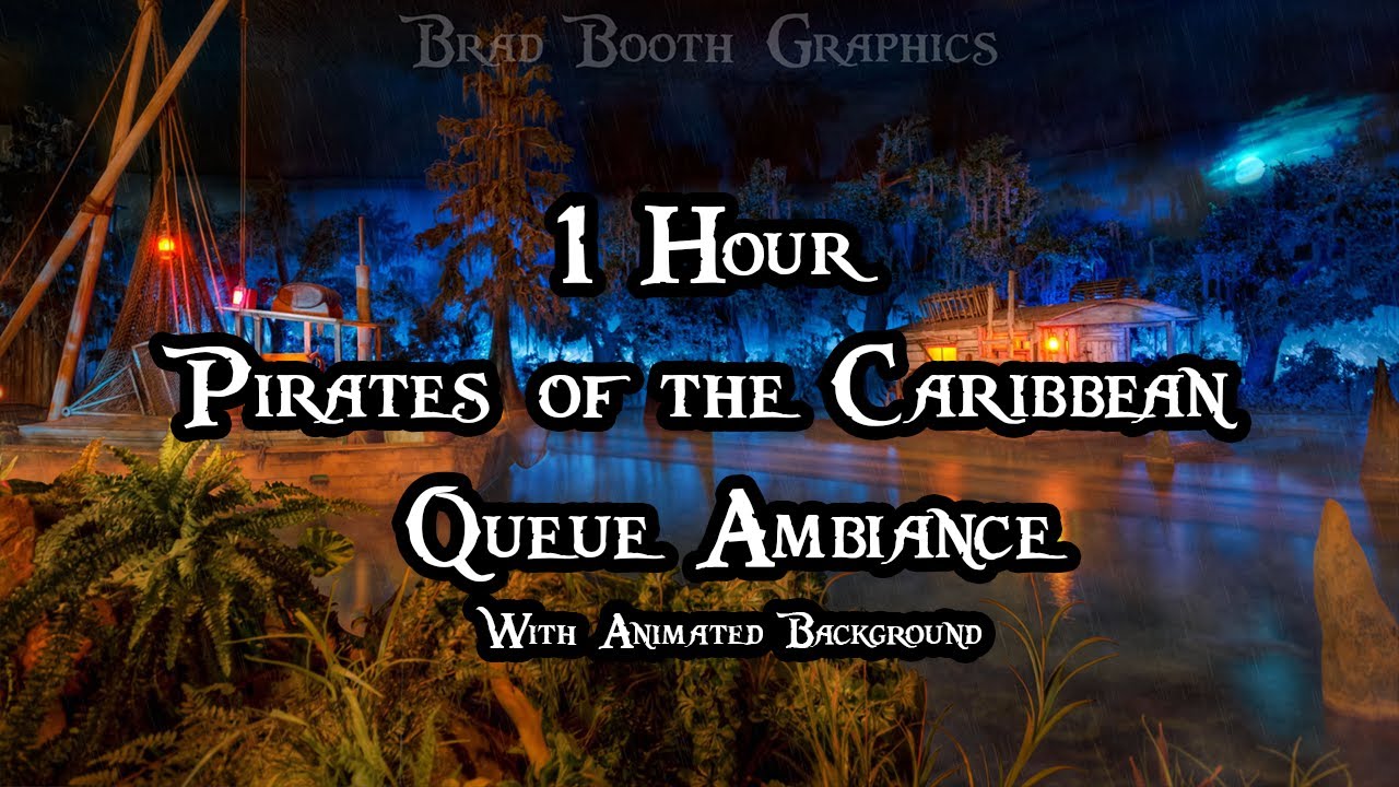 1 Hour Pirates of the Caribbean Queue Ambience Animated