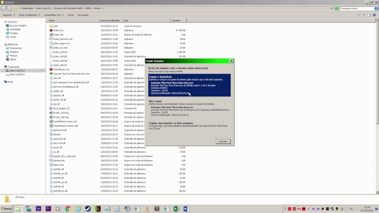 Mirillis Action - Erro 104 (não abre) mirillis monflo