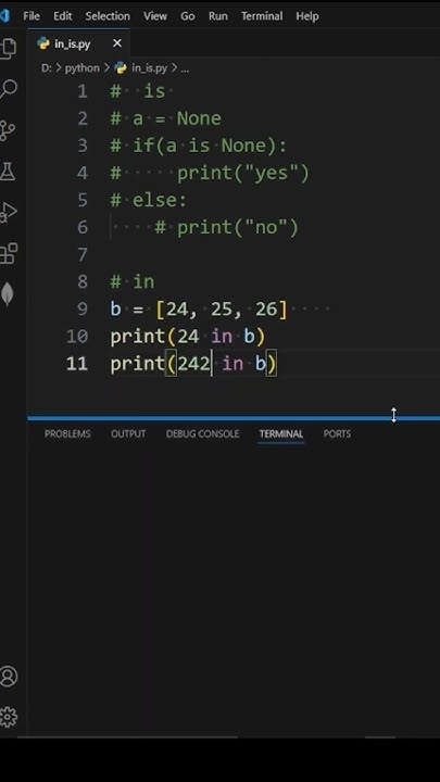 'is' or 'in' of python - YouTube image.