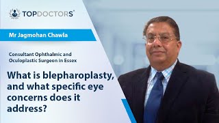 What is blepharoplasty, and what specific eye concerns does it address?