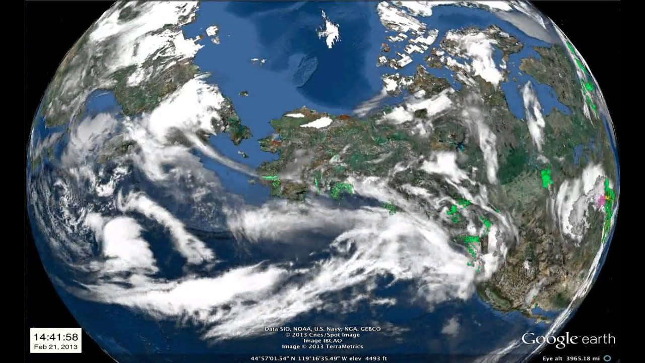 Weather animation from Google Earth Alaska, Feb 2013 YouTube