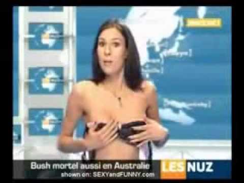 Naked News  removing bra