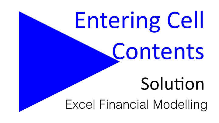 Excel Solution: Entering Cell Contents