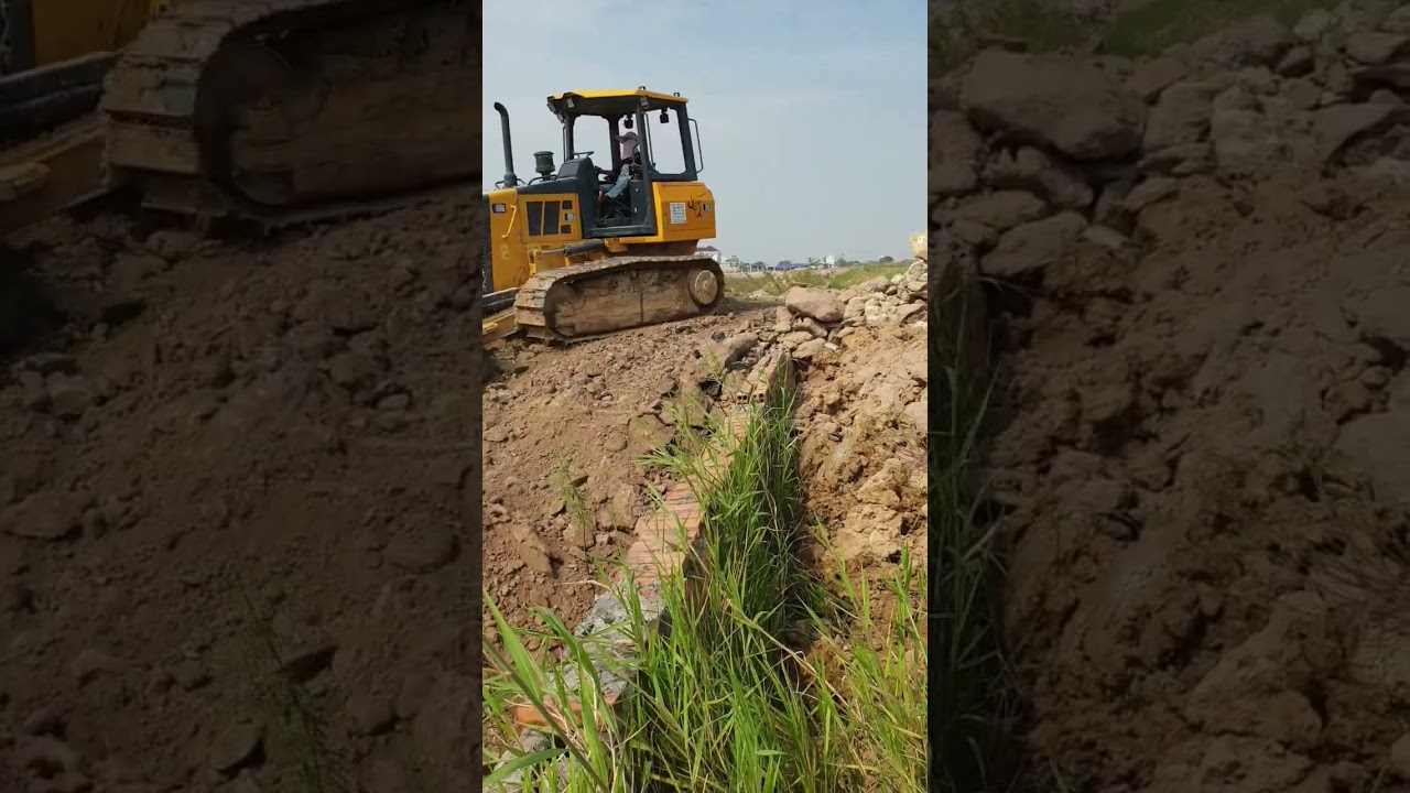 Skills operator bulldozer push clearing dirt