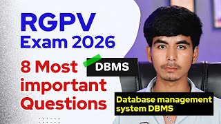 Database management system RGPV | DBMS RGPV 8 Most important questions | @Growwithfarooque 