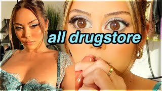 ALL DRUGSTORE Baby Blue 90's Makeup Tutorial 