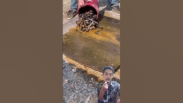 Removing rust from very old railroad spikes #shorts #removing #shortsfeed