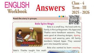 🔥 Bala Spins Magic Class 4 English | Term 3 Workbook Answers & Full Lesson (2025-26) 📝