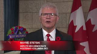 MP Wayne Stetski's Rembrance Day 2017 statement