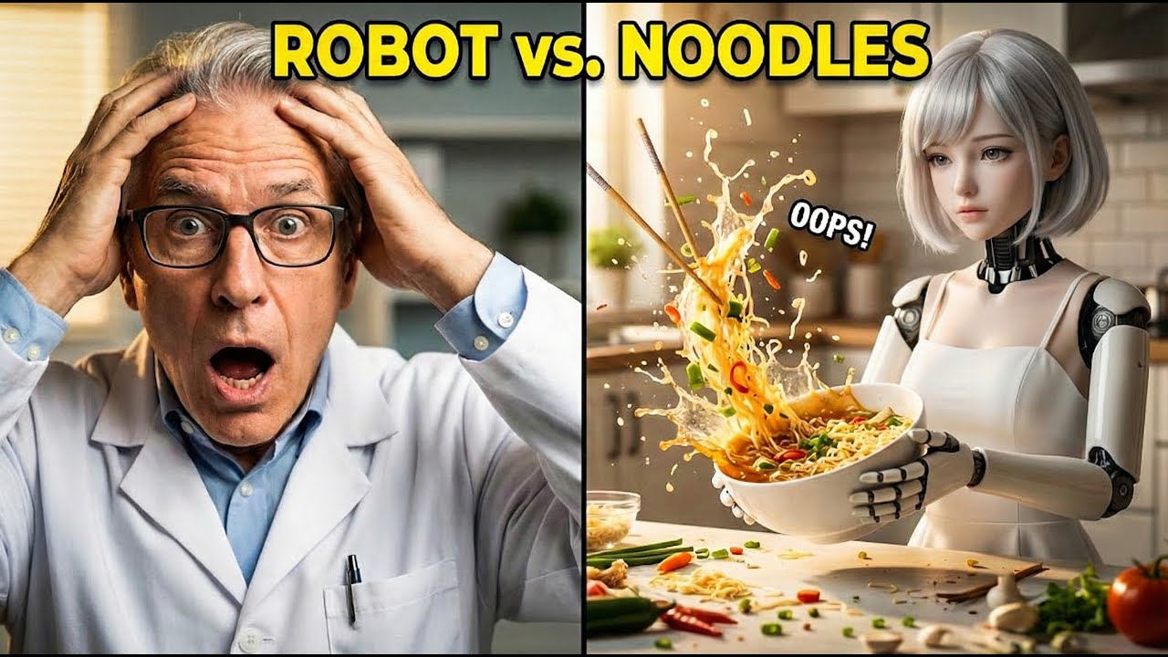 [Hilarious Fail] Teaching Robot Lumi to Cook Instant Noodles at 2 AM [Real Reaction?]