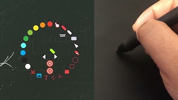 By holding down the pen, the circular menu opens. and click pen to close it again.