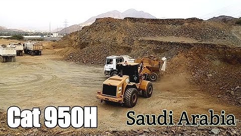 Caterpillar 950h wheel loader loading soil into Mercedes Dumper | Cat loader good performance ||