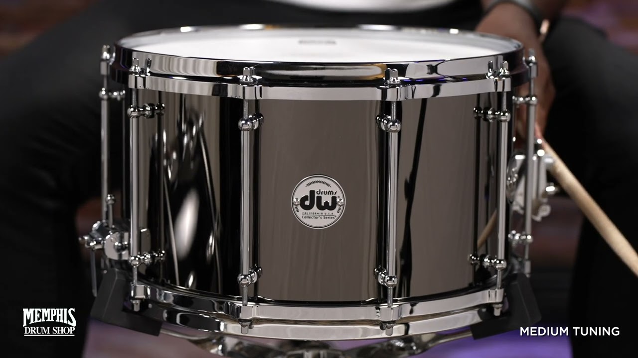 DW 14x8 Collector's Series Black Nickel Over Brass Snare Drum with