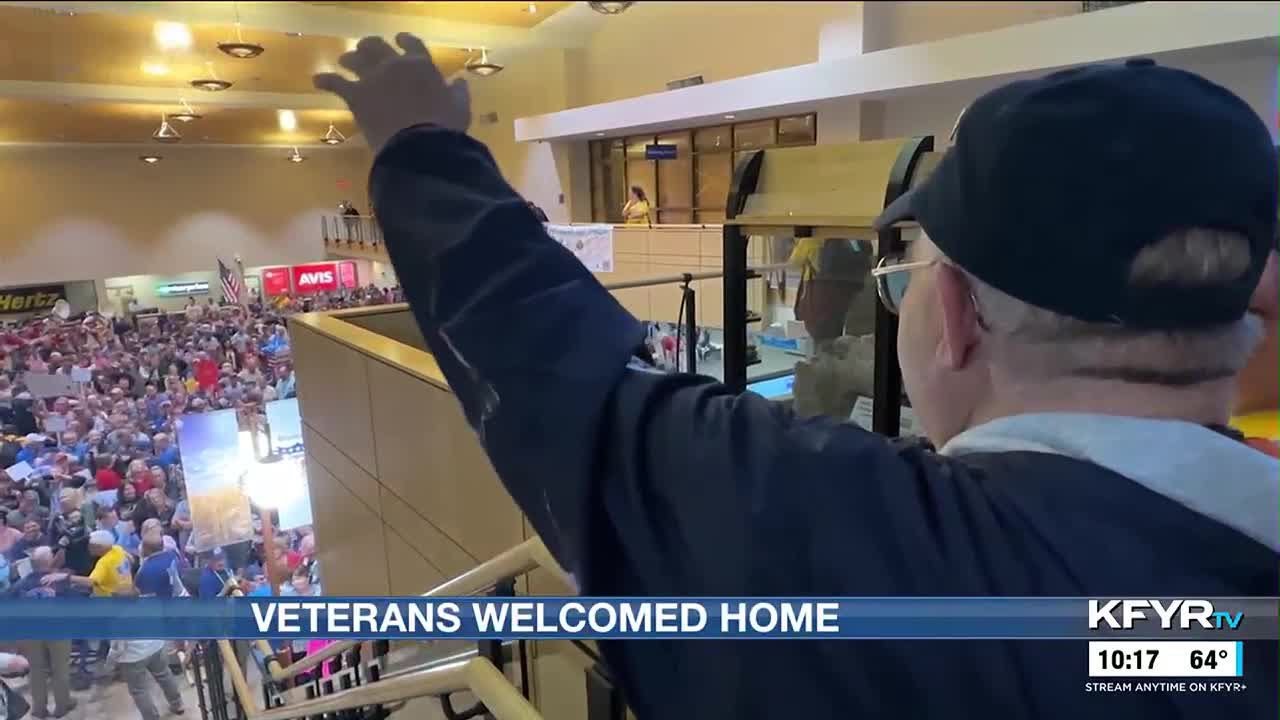 A long-awaited welcome home: hundreds gather to welcome ND veterans home from Western ND Honor Fl...