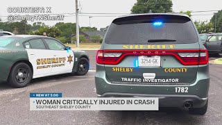Woman critically injured in southeast Shelby County crash