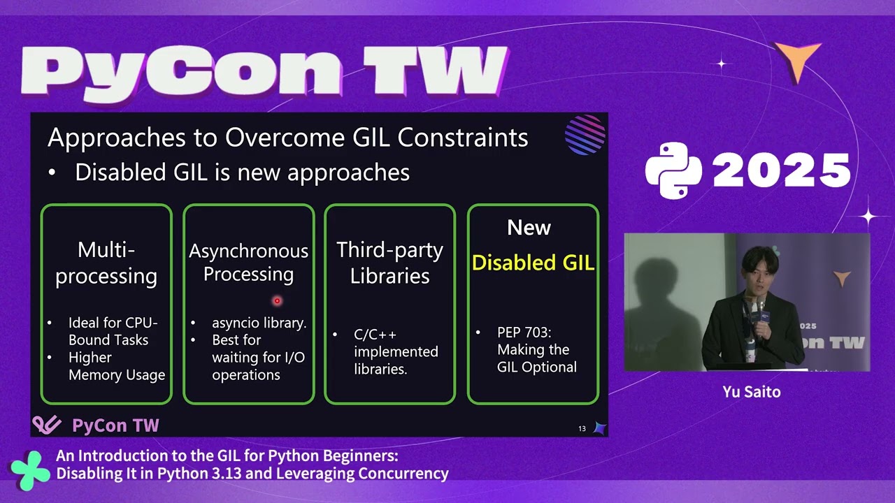 An Introduction to the GIL for Python Beginners: Disabling It in Python 3.13 and – PyCon Taiwan 2025 縮圖