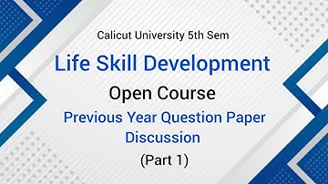 Calicut University |5th Sem| Open Course Life Skill development| Important 2mark Questions| Part 1|