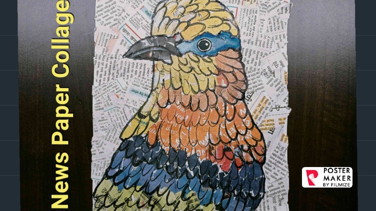 HOW TO MAKE NEWS PAPER COLLAGE BIRD COLLAGE BIRD YouTube