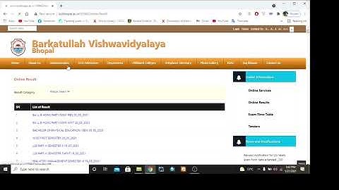 ||How to check B.Ed Result 1st semester On Barkatullah Website||Bu ka B.ed result kaise Check Kare||