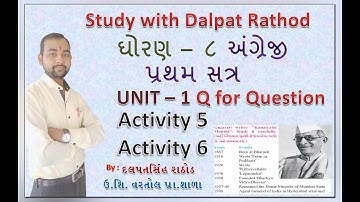 Std 8 English first sem. Unit 1 Q for Question activity 5 and 6A, 6B, 6C 6D | by Dalpatsih Rathod