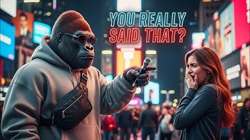 Gorilla Asks Savage Questions to Girls in Public | Street Interview Gone Viral | Gorilla In USA