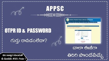 #EGsFinder1 || How to Recover APPSC OTPR ID & Forgot Password easily #appscotpr