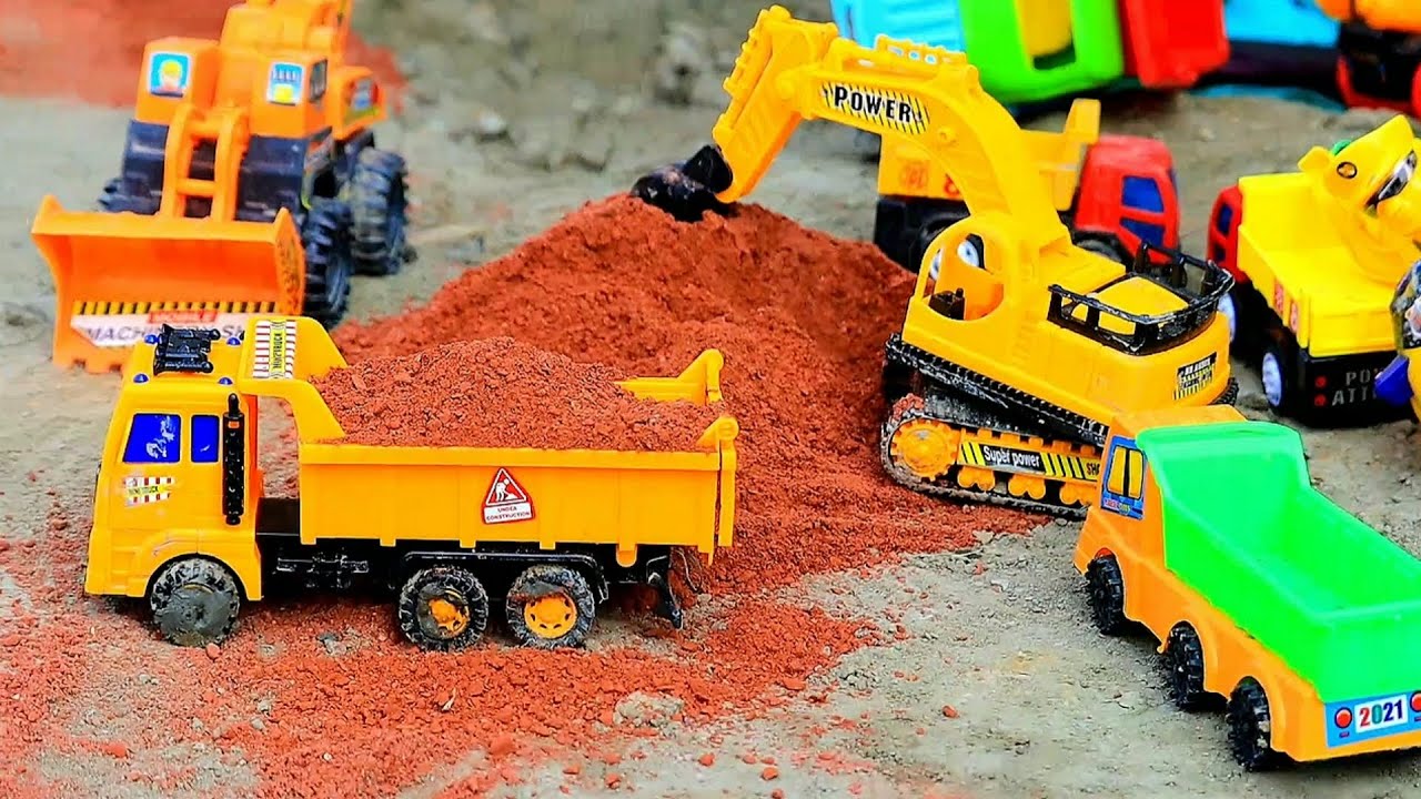 🔴Excavator, Mixer Truck, gadi toy car, Jcb gadi, truck, gadi wala, robot truck, Jan 1, 202610:40 PM