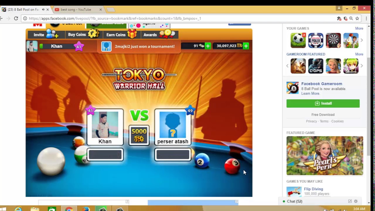 How To Play 8 Ball Pool On Facebook Google Youtube