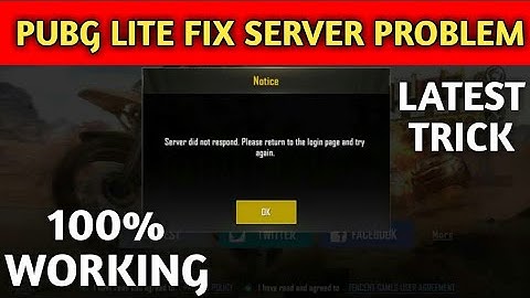 PUBG Mobile Lite 100% Fix Server Not Respond Error New Trick