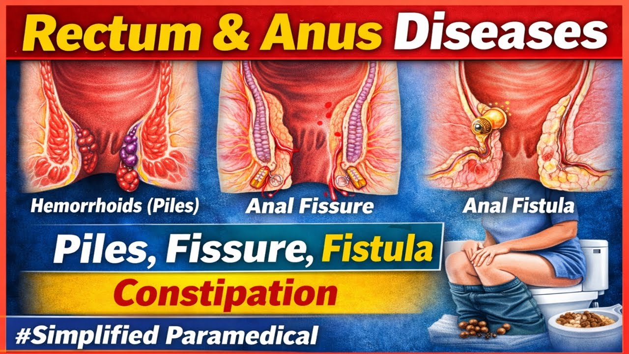 Rectum & Anus Diseases and Disorders in Hindi | Piles, Fissure, Fistula, Constipation | Part - 5